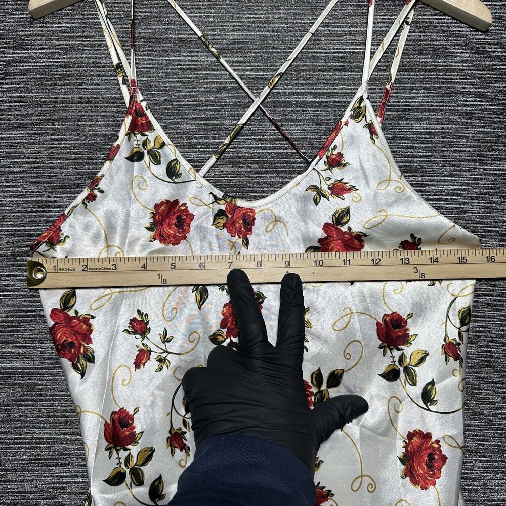 Barbizon Dress Women's M White Beige Floral Summer Vintage - Picture 4 of 9